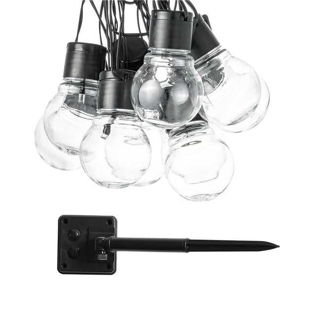 Cadena De Luces Con Energía Solar Cadenas De Lámparas Bombilla Transparente Led Con 2 Modos De Iluminación Para Patio Jardín Bar Pasarela Fiesta En El Patio 16.4Ft 20Led Minnieouse HA016452-00