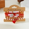 thumbnail image 4 of NICKSUN Love Bracelets for Women Heishi Surfer Red Clay Bead Bracelet Set Love Heart Boho Cute Red Stackable Stretch Jewelry Mother's Day Valentines Birthday Mom Mama Gifts, 4 of 11