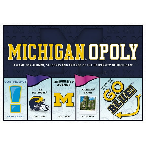 Late For The Sky: Michigan-Opoly - University of Michigan Themed Family Board Game, Opoly-Style, Traditional Play Or 1 Hr Version, Age 8 , 2-5 Players