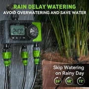 RainPoint Garden Hose Timer, 4 Outlets Water Timer Programmable Sprinkler Timed Watering Controller System Faucet Timer for Lawn Yard, ITV405