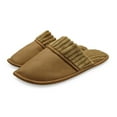 thumbnail image 1 of SLM Men's Corduroy Lined Faux Leather Slip on Scuff Slippers, 1 of 5