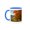 Blue/White, variant on 3drose, Usa, Vermont, East Corinth. Fall Colors Framing Church and Town., 11oz Two-tone Red Mug