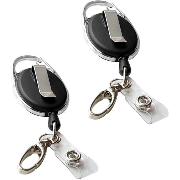 Generic Retractable Reel With Claw Clasp And Clip For Id Card Holders (2pack)