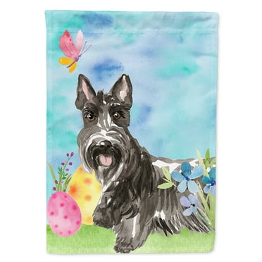 Carolines Treasures CK1902CHF Easter Eggs Scottish Terrier Flag Canvas House Size  Large multicolor