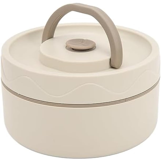 Contenedor de Almuerzo Caliente de 440 Ml, Contenedor de Almuerzo Térmico de Acero Inoxidable, Olla Térmica Portátil, Caja de Doble Capa, (Estilo horno microondas,