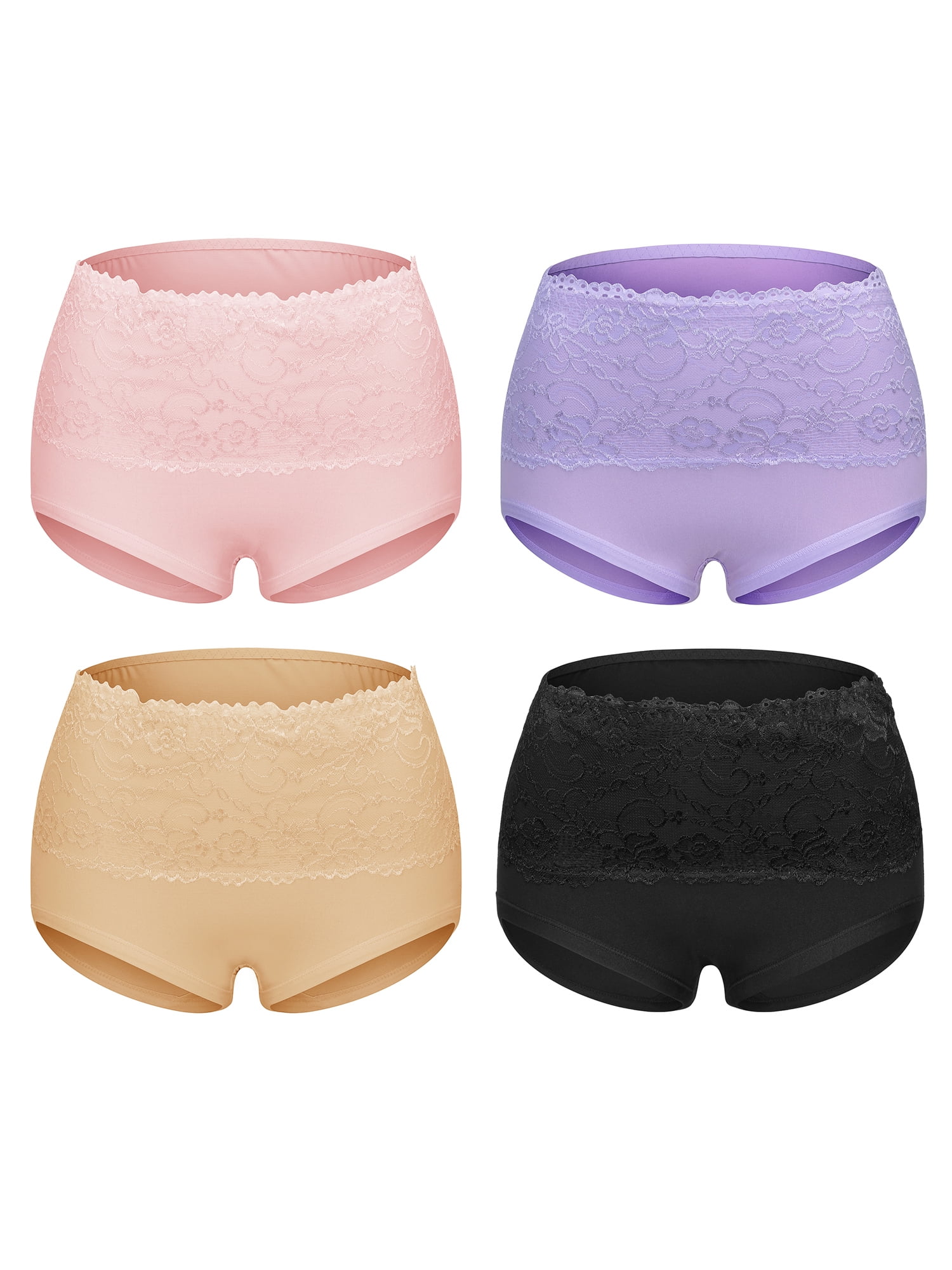 SAYFUT Women's High Waist Tummy Control Shapewear Slim Shaper Panty Girdle  Cotton Underwear 4 Pack