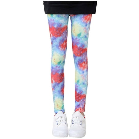 

QIPOPIQ Girls Clothes Clearance Baby Girls Printed Milk Silk Pattern Leggings Comfortable Slim Cropped Trousers