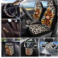 thumbnail image 3 of Garronmavis Cow Tattoo Baby Highland Cow 15 Pack Car Accessories Sets Car Seat Covers Steering Wheel Cover Keychain Car Trash Bag Car Pouch Organizer Auto Rear View Mirror Covers Car Coasters, 3 of 4