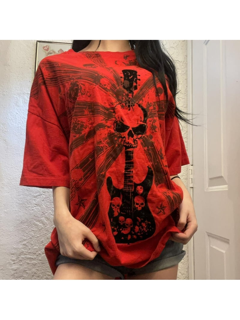 Women Y2k E Girls Short Sleeve T-Shirt Vintage Aesthetic