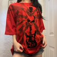 thumbnail image 4 of Women Y2k E Girls Short Sleeve T-Shirt Vintage Aesthetic Skull Graphic Print Crop Top Fairy Grunge Tee Tops Goth Clothes, 4 of 5