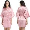 thumbnail image 6 of FJUCHAI Women Bride Bridesmaids Satin Bridal Party Night-Robe 3/4 Sleeve for Womens Wedding Sleepwear Loungewear Women's Silk Robes Satin Kimono Bathrobe S-XXL, 6 of 8