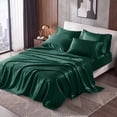 thumbnail image 3 of Regency Heights Emerald Satin Sheet Set Full Size, 6-Piece Silky Bed Sheets with 16" Deep Pocket Fitted Sheet, 3 of 10