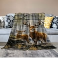 thumbnail image 2 of COMIO Deer Camo Throw Blanket Cozy Plush Camouflage Hunting Forest Flannel Ultra Soft Blankets Unisex Lightweight Fuzzy Party Blanket Gifts for Adult Men Bed Couch Sofa, 2 of 6