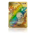 thumbnail image 4 of Cartas de Pokémon de acero Treingi 2024 en metal dorado alemán Charizard Vmax DX GX Rainbow Card Kids Collection Birthday Gift Playing Cards Game, 4 of 5