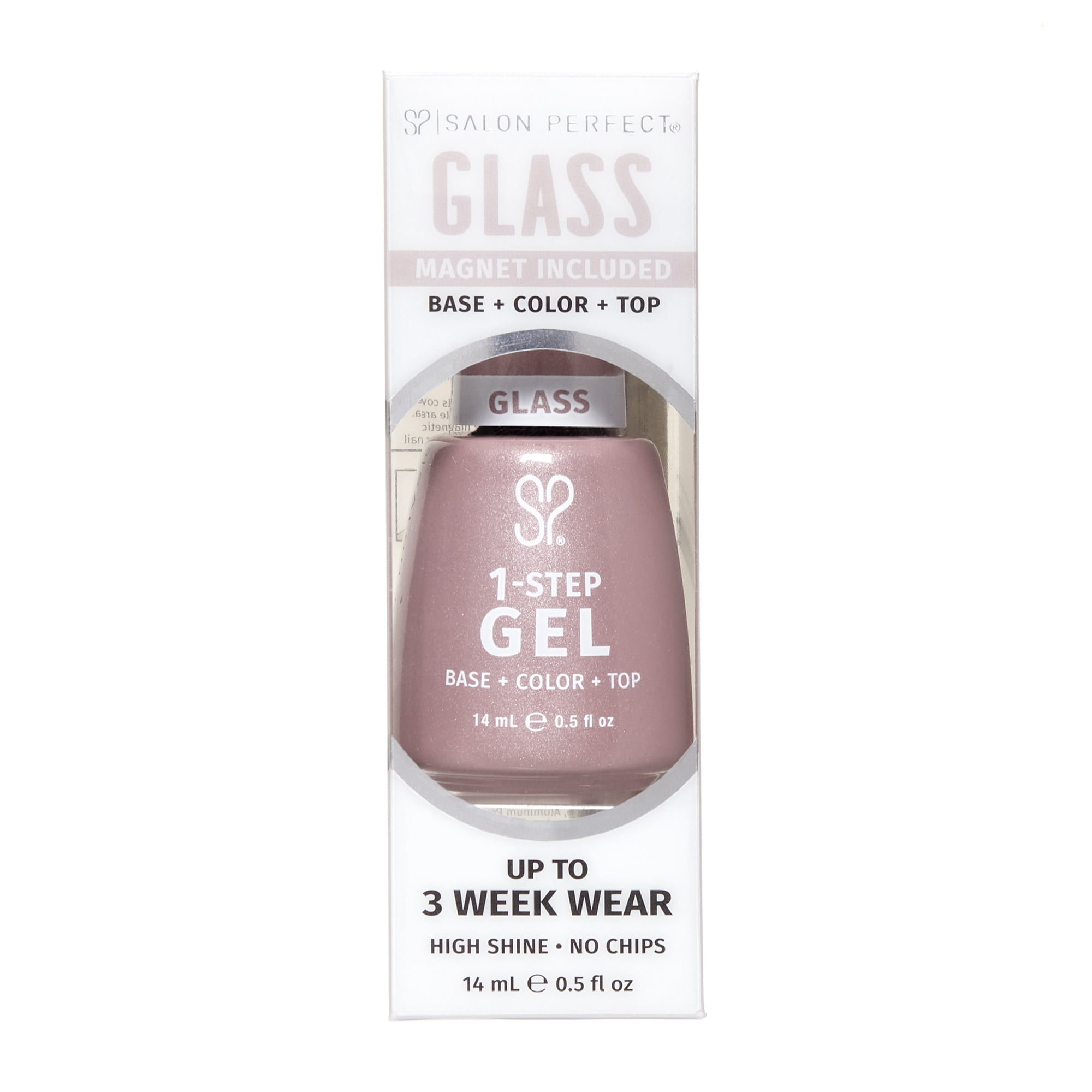 Salon Perfect Glass One Step Gel + Magnet Tool, Nude Nail Polish, 0.5 fl oz