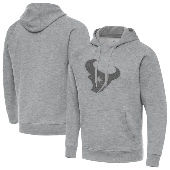 Men's Antigua  Heather Gray Houston Texans Victory Hoodie