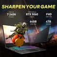 thumbnail image 3 of MSI Cyborg 15.6" 144Hz FHD IPS Gaming Laptop, Intel Core 7-240H, 64GB RAM, 5TB Storage (4TB SSD+1TB Docking Station Set), GeForce RTX 5060, Backlit Keyboard, HD Webcam, Wi-Fi 6E, Win 11 Pro, Black, 3 of 9