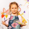 thumbnail image 3 of Pioneer Flower Floral Print Pattern Kids Aprons for Girls and Boys,Adjustable Neck Strap Toddler Aprons for Kids Cooking Baking, 3 of 7