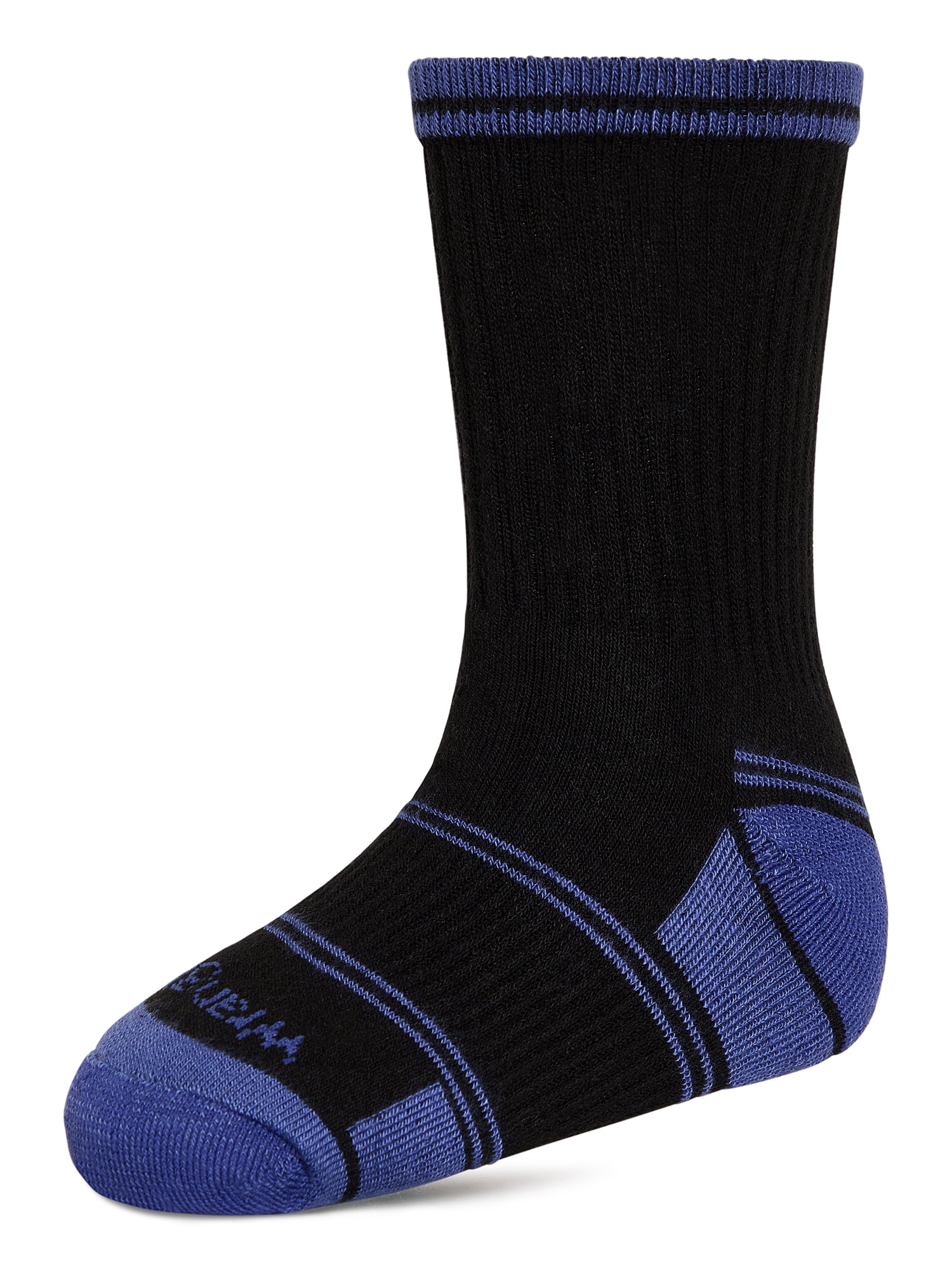 Wrangler Boys' Essentials Cool Comfort Crew Socks, Assorted Cushioned Socks for Kids, Medium, 6-Pack