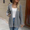 thumbnail image 5 of ZQUUVOU Cardigan Sweaters for Women Tops Solid Color Loose Knitted Long Sleeve Open Front Coat Dark Gray, 5 of 5