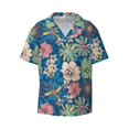 thumbnail image 3 of Goofa Colorful Flowers Printed Men's Casual Short-sleeved Shirt,Lightweight Breathable Button-down,Summer Casual men's top,Versatile Fashion shirt-3X-Large, 3 of 7