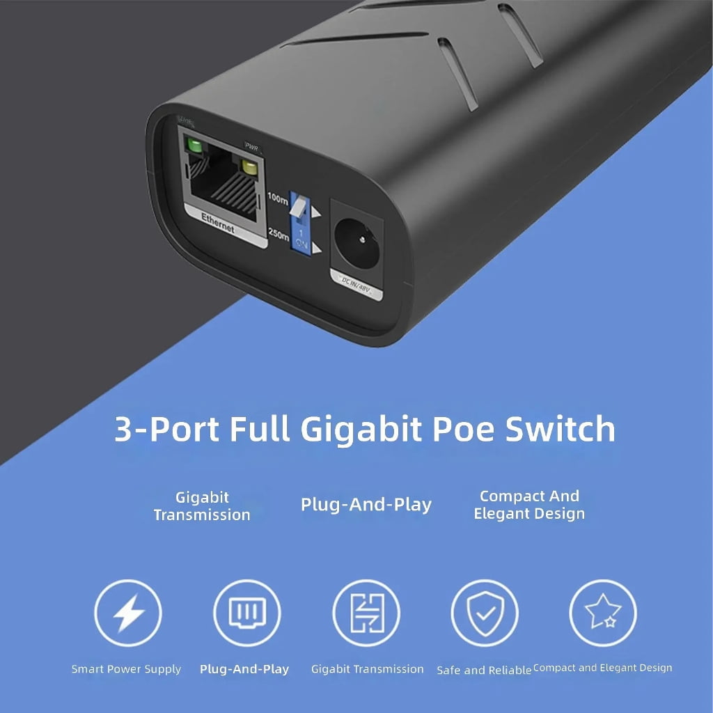 POE Power Gigabit Networking Switches 3 Port IEEE802.3Af/at Standard For Cameras And Wireless APs