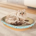 thumbnail image 5 of Yyuenw Oval Cardboard Cat Scratcher Bed Lounger Couch for Indoor Cats, Corrugated Cat Scratching Pad Box Durable, Cat Scratch Lounge Furniture Protection (19.69*11.81 Inch), 5 of 6