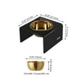 thumbnail image 5 of THE LICKER STORE Keaton 5" Small/Medium Modern Acrylic Rectangular Elevated Pet Feeder with 20oz 1-Stainless Steel Bowl, Black/Gold, DBL2002B, 5 of 7