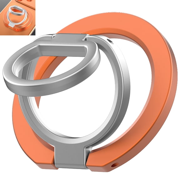 Magnetic Phone Ring Holder for MagSafe, 360° Rotation Cell Phone Grip Stand Finger Ring Kickstand Two-Sided Magnet for iPhone 17 Pro Max 16e 16 15 Pro Max Galaxy S26 S25 Ultra MagSafe Accessories