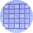 thumbnail image 1 of Ahgly Company Indoor Round Abstract Blue Modern Area Rugs, 3' Round, 1 of 4