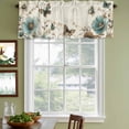 thumbnail image 5 of 2 Panels Turquoise Tulip Valance for Windows, Spring Vintage Botanical Butterfly Floral Light Filtering Kitchen Curtains, Rod Pocket Window Treatment Curtain Valances for Living Room Bedroom, 54"x18", 5 of 9