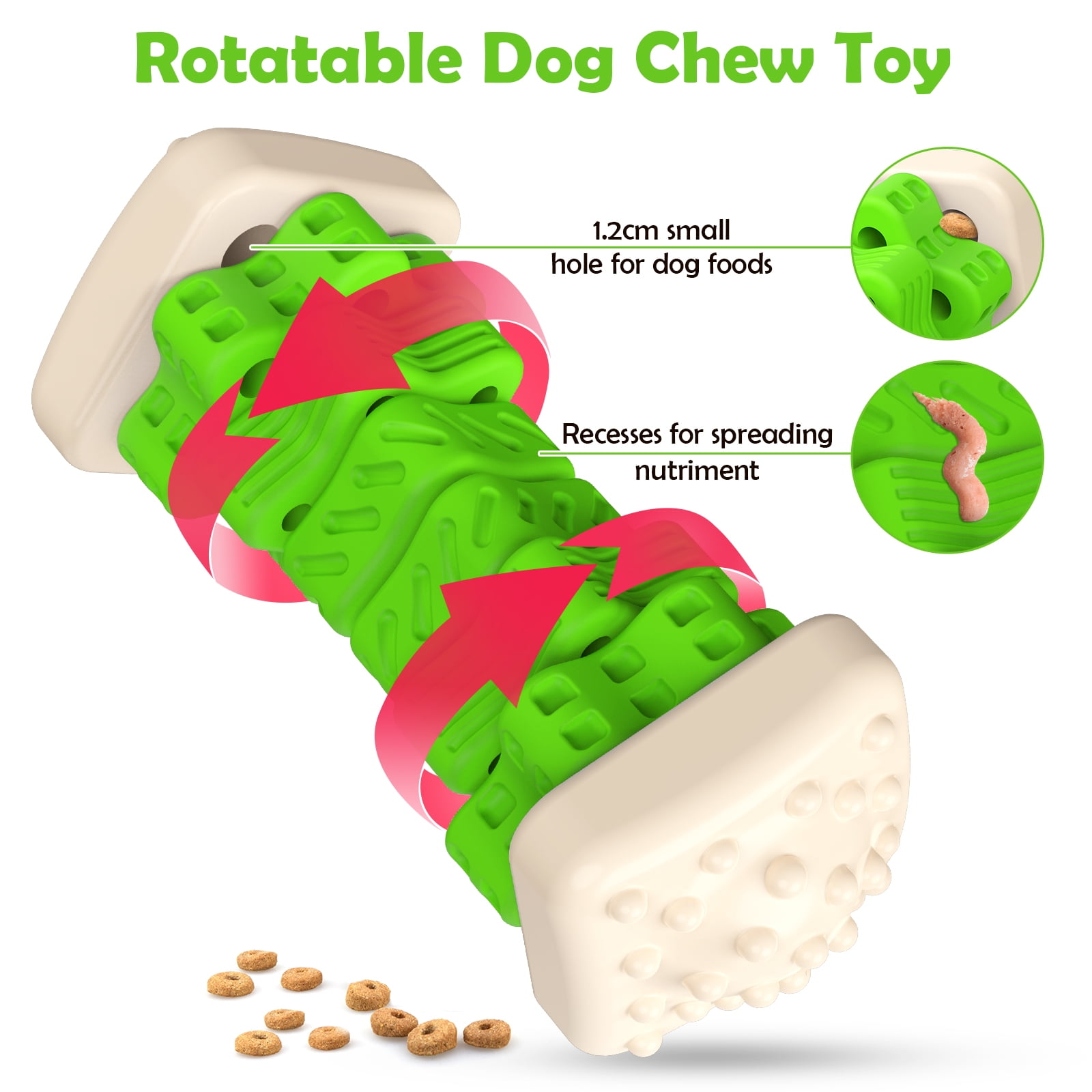 MASBRILL Interactive Dog Chew Toy–Brightly Colored Dog Enrichment Toy for  Aggressive Chewers-Green 