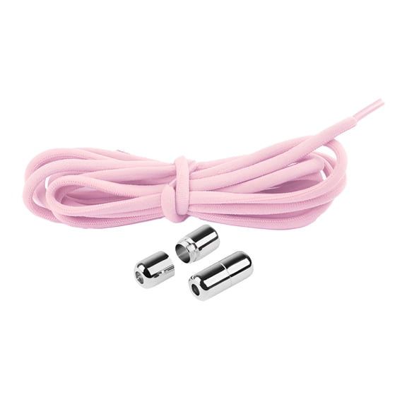 VANIDO 1 Pair Sneaker Shoelaces Wear-Resistant Elastic with Metal Buckles Lock Shoe Laces for Slip on Shoes,Pink
