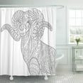 thumbnail image 1 of ABPHQTO Zentangle Cartoon Goat Ram Ibex Aries Capricorn Zodiac Sketch Cortina de ducha 160x180 cm, 1 of 1