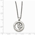 thumbnail image 3 of White Stainless Steel necklace with pendant Cubic Zirconia CZ 21.5 in, 3 of 3