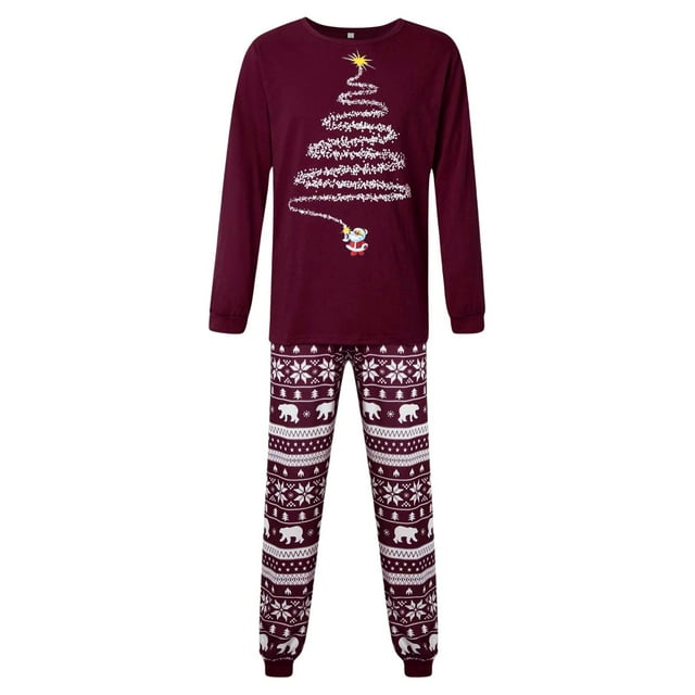 SNKSDGM Nouveaux Articles Tendance pour la Maison, Ameublement, Année Automne/hiver, Pyjamas Rouges Purs pour Fête, Famille, Parent, Enfant, Style de Maman