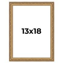 13x18 Frame Gold Solid Wood Picture Frame Width 1.25 Inches | Interior Frame Depth 0.375 Inches |