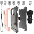 thumbnail image 2 of Tri-Shield Combination for iPhone 13 Case, Nakedcellphone [Military Grade] Rugged Cover with Metal Kickstand [Includes Wrist Strap Lanyard + Belt Clip Holster], 2 of 10