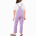 thumbnail image 2 of WXFAZCVU Girls' Overalls Wide Strap Jumpsuits Loose Rompers Straight Leg Pants with Pockets Size 1-2 Years, 2 of 3