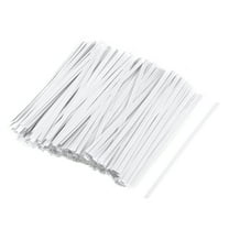 Uxcell Long Strong Paper Twist Ties 3.94" Quality Tie for Tying Bread Candy Cookies Gift Bags White 1000Pcs