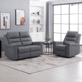 Modern 2 Seater Manual Reclining Sofa Loveseat Couch with Linen
