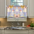 thumbnail image 2 of Yayeee Kitchen Curtains Tier Pair Light Filtering 27"x24" Rod Pocket Short Cafe Window Panel, Purple Clouds, 2 of 7