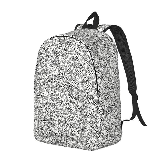 Vsdgher Dice Cubes Print Canvas Backpack Travel Rucksack Unisex Knapsack 15.7/17.7Inch Laptop Backpack for Work,College-Small