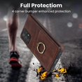 thumbnail image 4 of KAIYANG Funda para teléfono Samsung Galaxy A52 4G/5G/A52s 5G con soporte de anillo y tarjetero de TPU con revestimiento retro, estilo E, color marrón, 4 of 5