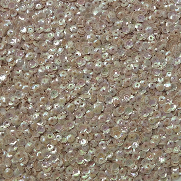 Light Beige Cup Sequins 4mm Opaque Rainbow Iris Made in USA