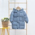 thumbnail image 2 of Otqutp Children's Down Padded Jacket Long Cotton Padded Jacket Baby Children's Padded Jacket Winter Clothing for Boys and Girls(Blue,8-9 Years), 2 of 9