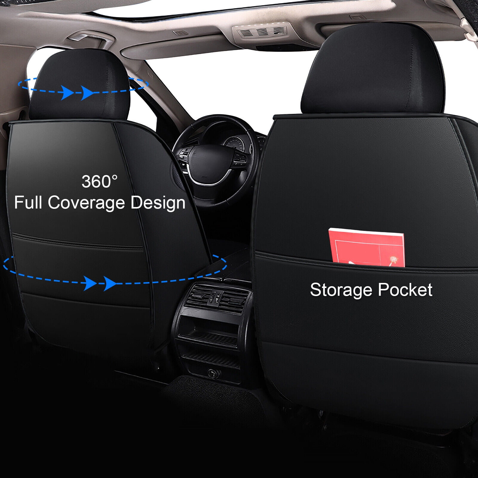 Car Seat Covers Fit for 2000-2024 For Lexus IS200t,IS250,5-Seat PU Leather Cushion Protector, Full Set Front Back Seat Cover for IS300,IS350,IS500 Black&Red