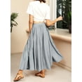 thumbnail image 6 of STARVNC Women Bohemian Elastic Waistband Pocket Pleated Maxi Skirt, 6 of 8