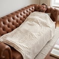 thumbnail image 5 of PBAZIH Flannel Fleece Blanket Soft Cozy Throw for Couch Bed Home Office Travel Lightweight Thick Striped Design Ideal for Lounging Napping or Extra Warmth, 5 of 6