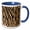 Blue/White, variant on 3drose, Bold Modern Faux Gold and Black Zebra Stripes Pattern, 15oz Mug